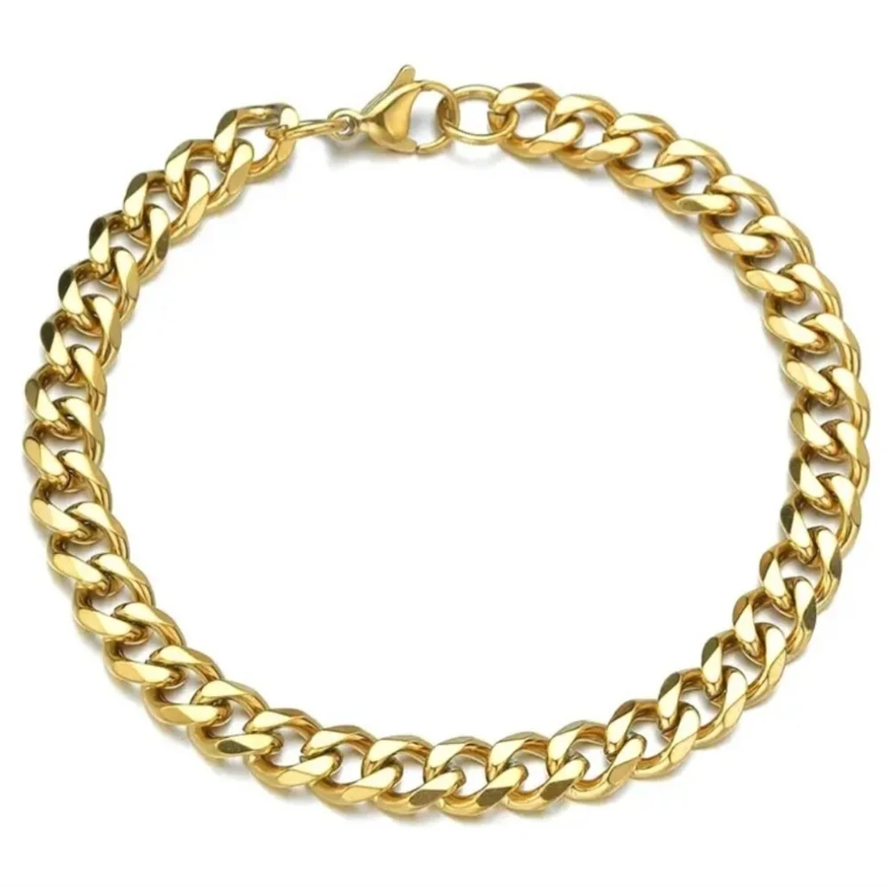 Gold Cuban 6mm Link Bracelet